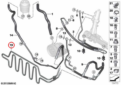 Assisted Management HOSE 17217795456 für BMW E90, E91, E92, E93. Original BMW.