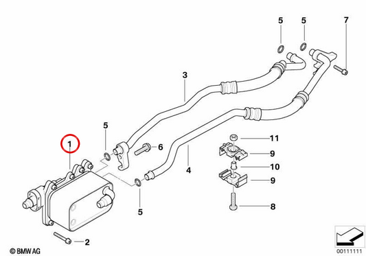 Intercambiador de calor OEM 17217803830 para BMW Serie 5 E60 E61 LCI, Serie 6 E63 E64 LCI, Serie 7 E65 E66, X3 E83 LCI... y más. Original BMW.