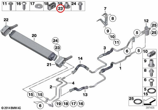 Casquillo OEM 17217964694 per BMW F06, F01, F02. BMW originale.