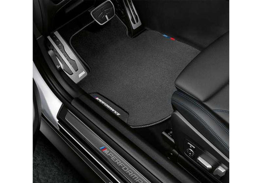 M Performance floor mats for BMW G42, G87 (OEM 51475A35AF0). Original BMW.
