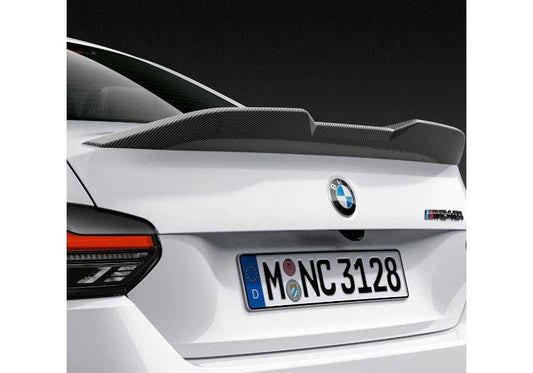 OEM 51195A51348 Spoiler traseiro de carbono para BMW 2 G42 e G87. Peça original BMW M Performance.