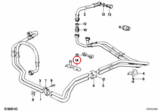 Abrazadera del radiador OEM 17221712241 para BMW E30. Original BMW.