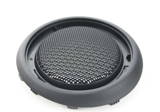 Rejilla altavoz puerta izquierda OEM 51437365715 para MINI F56 (Cooper, Cooper S, Cooper D, One). Color Carbon Black. Original MINI.