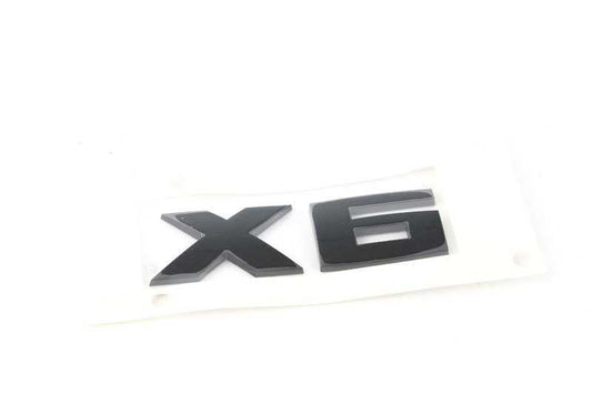 Emblema "X6" negro brillante OEM 51142472840 para BMW G06 (X6 xDrive30d, 40d, 30i, 40i, M60i xDrive). Original BMW. Ideal para personalizar tu X6 con un look deportivo y elegante.