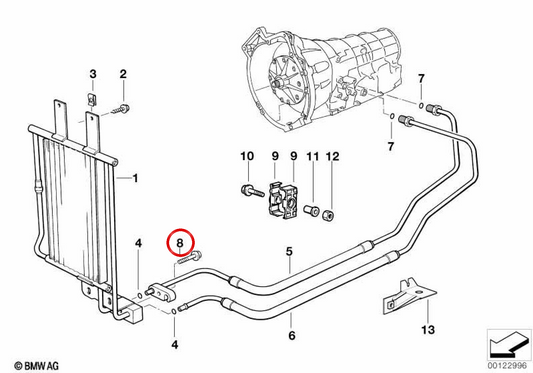 Vite di fissaggio OEM 17227555715 per BMW E81, E87, F30, F10, X5 E53, Z4 E85... e altro ancora. BMW originale.