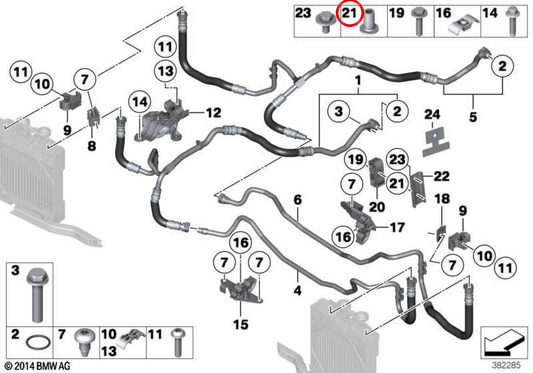 Abstand für BMW G42, G20, G21N, G22, G26, F18N, F01N, F02N (OEM 17227594153). Original BMW