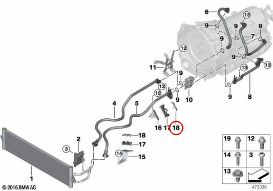 Cubierta para soporte OEM 17228632501 para BMW G30, G11, G12. Original BMW.