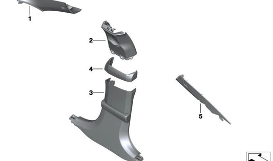 Tampa de pilar para esgoto esquerdo para BMW F93, G16 (OEM 51437995497). BMW original
