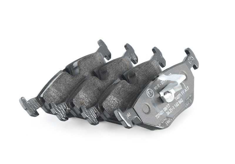 Juego de pastillas de freno con sensor OEM 34212157592 para BMW E39. Original BMW.