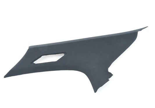 Adorno columna C derecha OEM 51432699104 para BMW Serie 3 E46 (316i, 318i, 320i, 325i) 1998-2004, color negro. Original BMW.