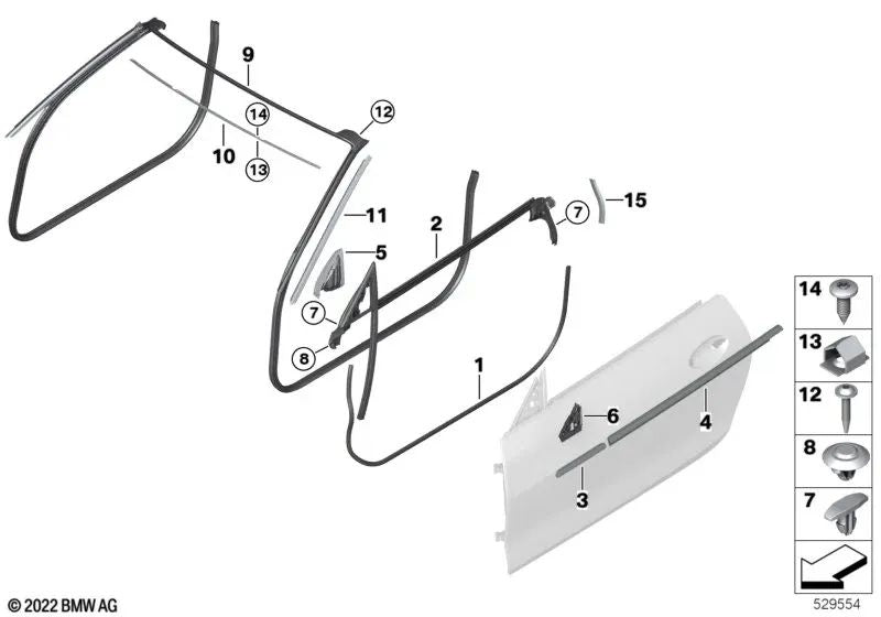 Left A-pillar trim for BMW G23, G83 (OEM 51337482791). Original BMW