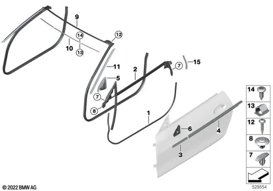 Left A-pillar trim for BMW G23, G83 (OEM 51337482791). Original BMW