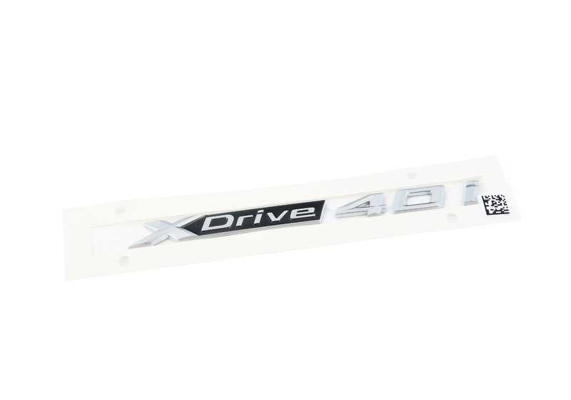 Emblema trasero "xDrive 40i" OEM 51147436013 para BMW X5 G05, G05N y BMW X7 G07, G07N. Original BMW.