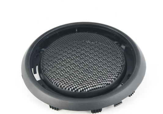 Moldura altavoz plástico derecho Carbon Black OEM 51437365716 para MINI F56, F56 BEV, F56 LCI, F56 BEV LCI. Original MINI.