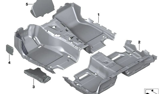 Fissaggio del terreno posteriore per BMW 5 G30 Series, G31 (OEM 51477438359). BMW originale
