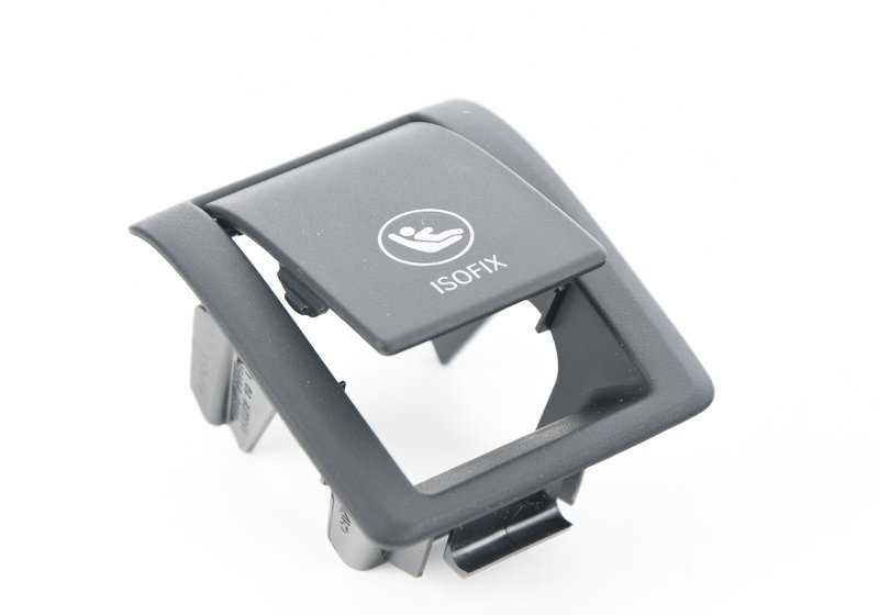 Tapa embellecedora Isofix trasera OEM 52208491146 para BMW X5 (G05, G05N) y BMW X7 (G07, G07N). Color negro. Original BMW.