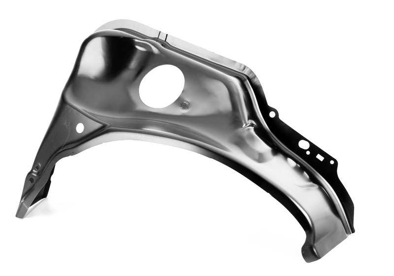 Pasaruedas trasero mitad exterior izquierda OEM 41142754653 para MINI R56, R56 LCI. Original MINI.