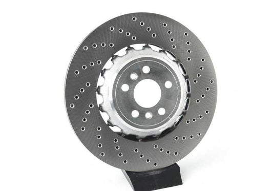 Disco de freno ventilado y perforado derecho OEM 34217991104 para BMW F90, F91, F92, F93. Compatible con M5 y M8 Competition. Pieza original BMW.