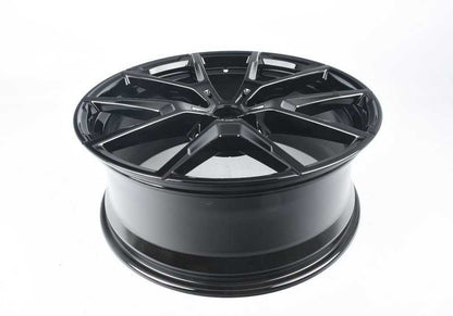 Tire en alliage d'origine BMW M Y-SPOKE 728 de 20 "en noir brillant (Jet Black Uni) OEM 36118097240 pour BMW G14, G15, G16. Convient à l'essieu avant. Comprend le couvercle central et les vis. BMW d'origine.