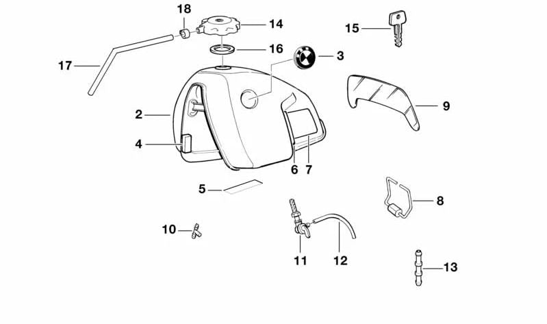 Lámina de protección OEM 16112331811 para BMW Motorrad R 80 GS (R247) año 1996. Pieza original BMW.