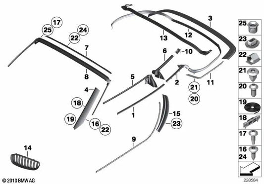 Rechtsdicht für BMW Z4 E89 (OEM 51337203672). Original BMW