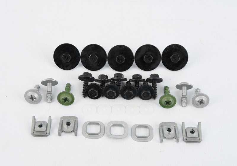 Front Bumper Bracket &amp; Fittings Set OEM 51112413988 for BMW E70, E71, E72. Original BMW.