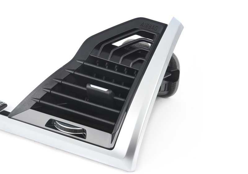 Rejilla de ventilación lateral del pasajero para BMW X3 F97, F97N, G01, G01N, G08, X4 F98, F98N, G02 (OEM 64229384395). Original BMW.