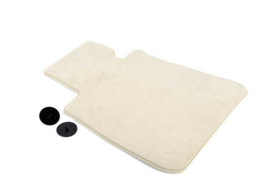 Esterilla de velours beige del conductor OEM 51477265530 para BMW E93, E93 LCI. Original BMW.