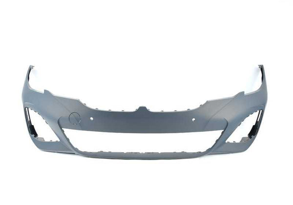 Paragolpes delantero imprimado OEM 51118099900 para BMW Serie 3 G20. Incluye sensores PDC y PMA. Compatible con versiones M/US. Pieza original BMW.