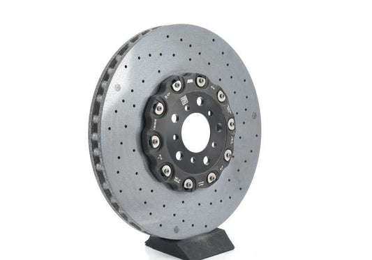 Disco de freno cerámico de carbono derecho OEM 34112284802 para BMW F10, F06, F12, F13. Original BMW.