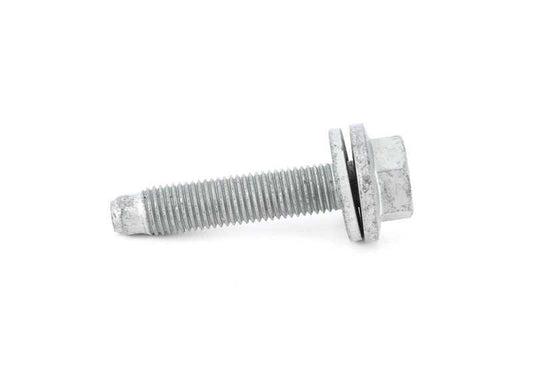Tornillo hexagonal con arandela OEM 31106795985 para BMW X3 y X4 (F25, F26). Repuesto original BMW para puente delantero, trapecio o brazo de suspensión.
