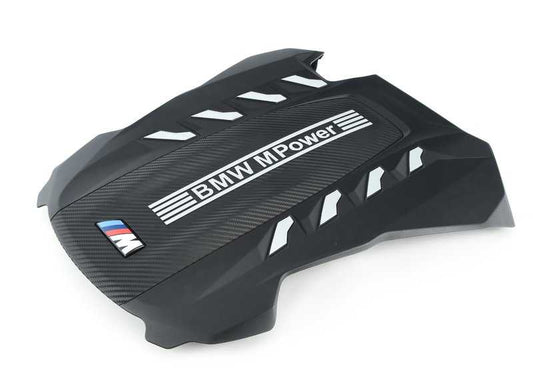Cubierta de motor OEM 11148091253 para BMW X5 M F95 y X6 M F96. Compatible con modelos de 2019 a 2023 con motor S63M. Original BMW.