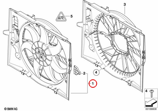 Cerco di ventilazione con ventilatore 400W OEM 17417545809 per BMW Serie 5 E60 E61 LCI 523i 525i 530i e Serie 6 E63 E64 LCI 630i... e altro. Originale BMW.