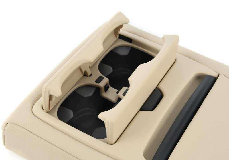 Reposabrazos central de cuero OEM 52207384846 en color beige para BMW F45, F48. Original BMW.