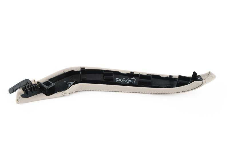 Embellecedor de tirador de puerta izquierda en cuero OEM 51417258791 para BMW F25, F26. Original BMW.