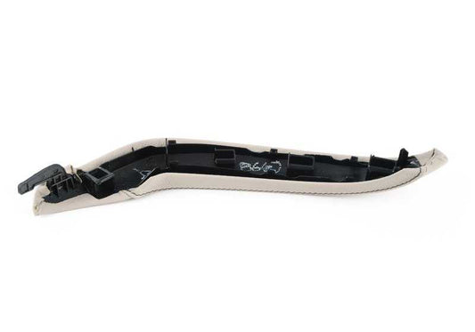 Embellecedor de tirador de puerta izquierda en cuero OEM 51417258791 para BMW F25, F26. Original BMW.