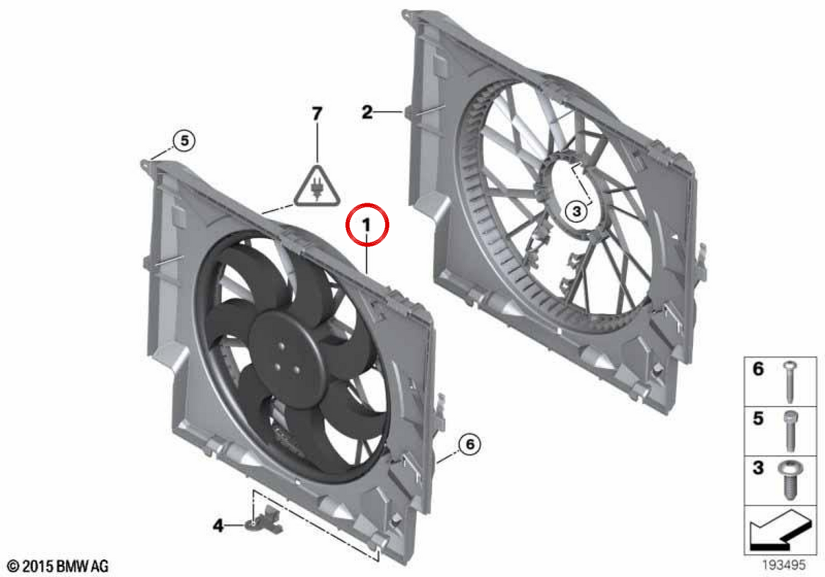Electroventilor avec Marco OEM 17425A3F109 pour BMW E82, E88, E90, E91, E92, E93, E84, E89. BMW d'origine.