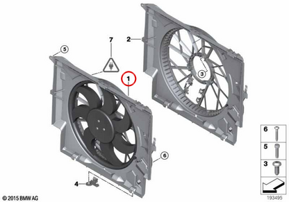 Electroventilor avec Marco OEM 17425A3F109 pour BMW E82, E88, E90, E91, E92, E93, E84, E89. BMW d'origine.