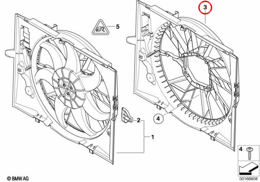 OEM fan cover 17427514314 for BMW E63, E64. Original BMW.