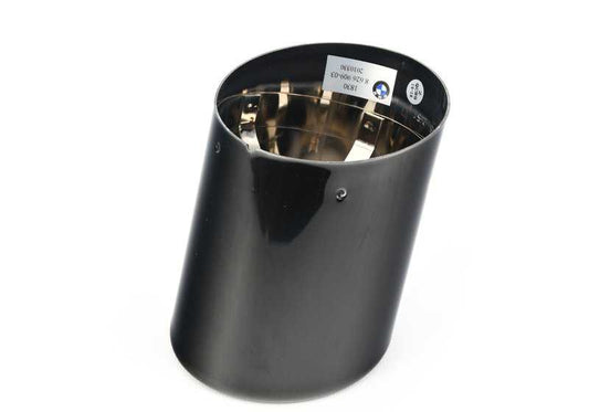 Embellecedor de escape negro cromado OEM 18308626909 para BMW F06, F12, F13. Pieza original BMW.