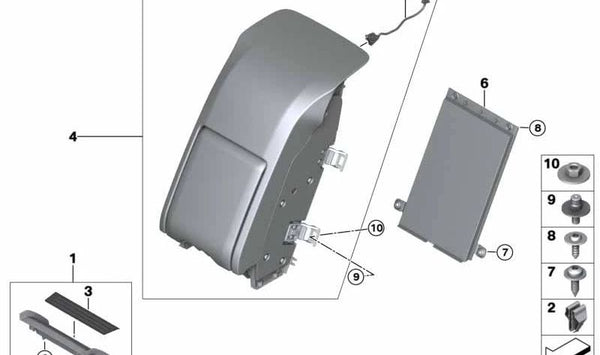 Compartimento trasero original OEM 51169312295 para BMW G12 (Serie 7).