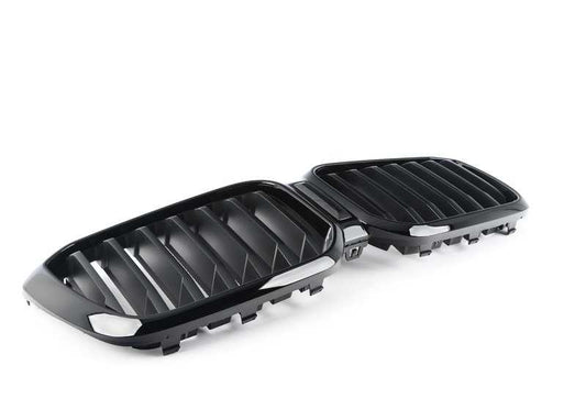 Rejilla decorativa delantera OEM 51135A1AC55 para BMW X3 G01N, G08N y X4 G02N. Pieza original BMW.