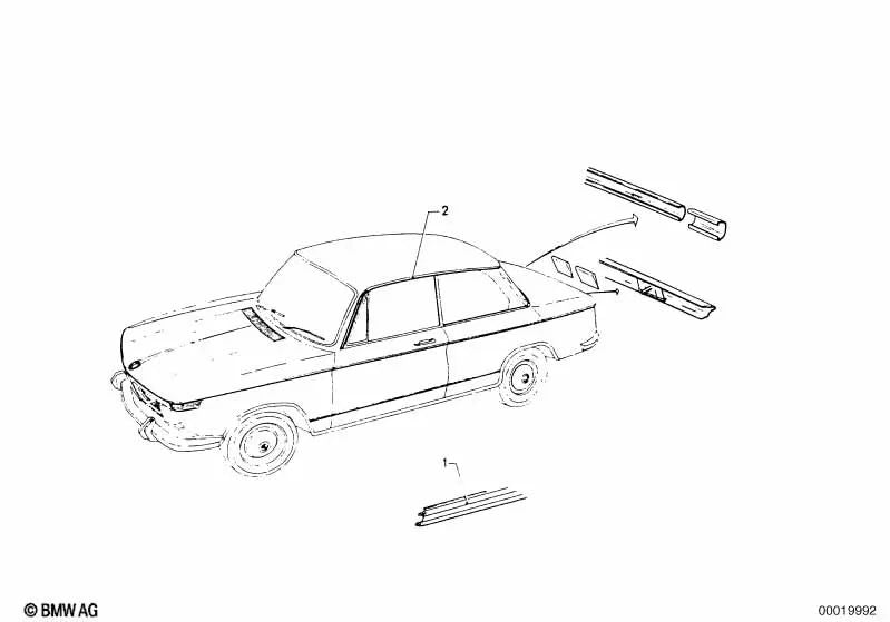 Right molding for BMW E46, F30, F80 (OEM 51131803360). Genuine BMW