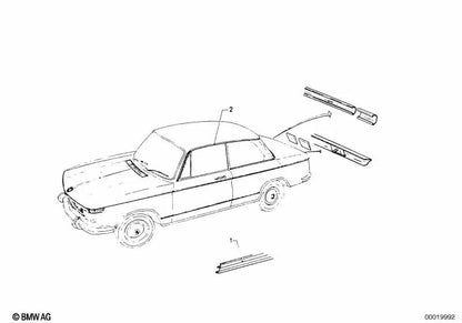 Right molding for BMW E46, F30, F80 (OEM 51131803360). Genuine BMW