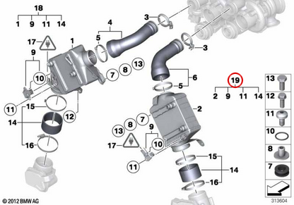 Intercooler OEM 17517589468 per BMW E70, E71. BMW originale.