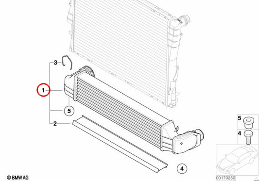 OEM de refroidisseur intermédiaire 17517793370 pour BMW E46, E83. BMW d'origine.