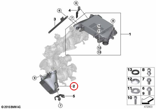 Intercooler OEM 17518579306 para BMW G30, G31, G11, G12, G05, G06, G07. Original BMW.