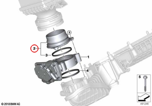 Acople rápido OEM 17518632130 para BMW G30, G31, G11, G12, G14, G15, G16, G05, G06, G07. Original BMW.