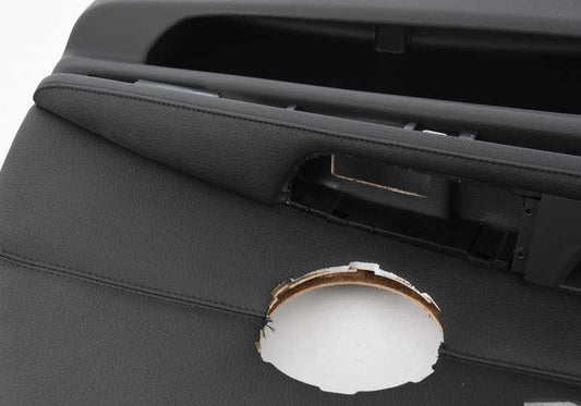 Panel interior puerta delantera izquierda OEM 51419167821 para BMW E90, E91. Color negro. Original BMW.
