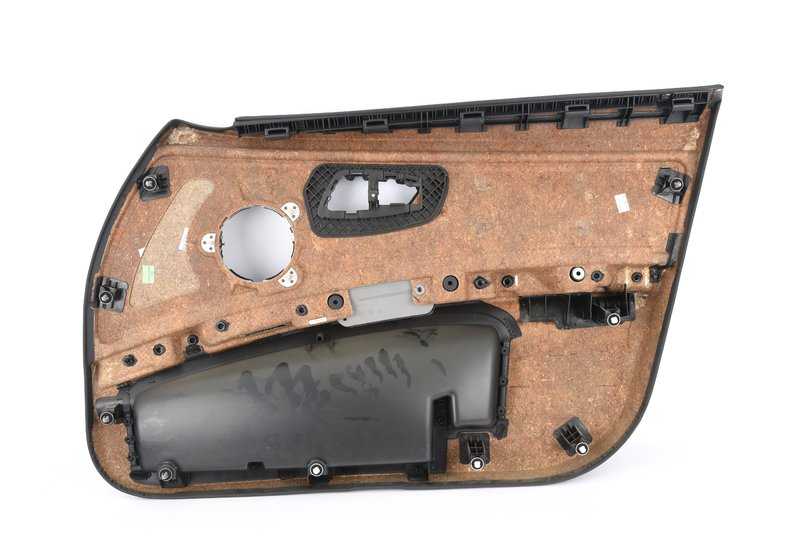 Panel interior puerta delantera izquierda OEM 51419167821 para BMW E90, E91. Color negro. Original BMW.